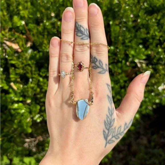 Blue opal interchangeable necklace - Picture 3 of 3